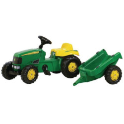 Traktor z napędem na pedały z przyczepą John Deere wiek od 2.5 lat RollyKid Rolly Toys