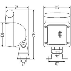 Lampa robocza kwadratowa H3, 24V Ultra Beam