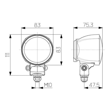 Lampa robocza okrągła H3, moduł 70