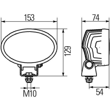 Lampa robocza owalna LED, 25W 1500lm