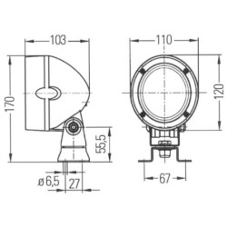 Lampa robocza okrągła H3