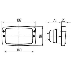 Lampa robocza prostokątna H3 Hella, moduł 6213