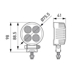 Lampa robocza, okrągła, 4 LED, 1700 lm 12/24V, ValueFit Hella