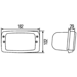 Lampa robocza prostokątna H3 Hella, double beam