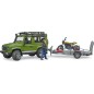 Bruder Land Rover Defender z przyczepą z motocyklem Ducati i figurką  U02589