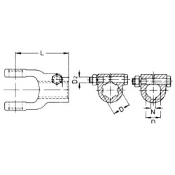 Widłak, ze śrubą zaciskową, śruba styczna, 30 mm, W2200/W200E Walterscheid