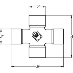 Krzyżak wału, Ø 22x61.0 mm / Ø 24x76.0 mm, 2280 Walterscheid