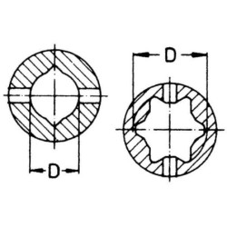 Widłak, na rurę profilowaną, na kołek sprężysty, 34.50 mm, W2300/W300E Walterscheid