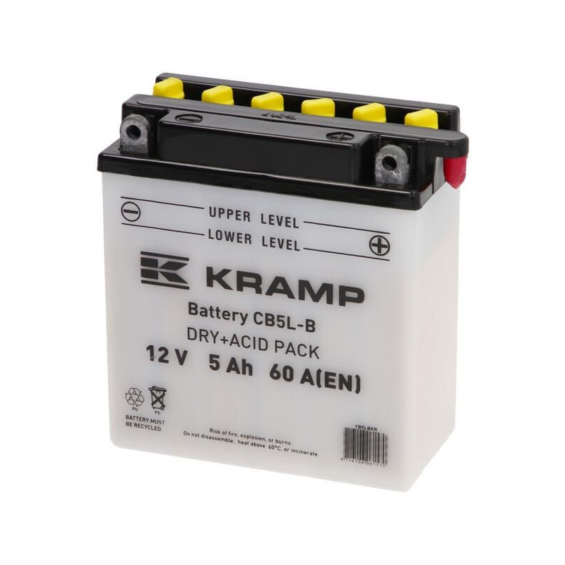 Akumulator 12V 5Ah 60A z elektrolitem Kramp