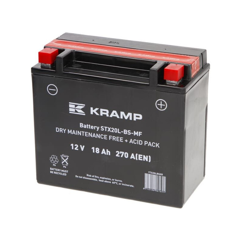 Akumulator 12V 18Ah 270A z elektrolitem Kramp