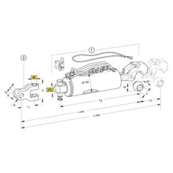 Łącznik górny hydrauliczny, hak z kulą kat.4HD, Ø 120 mm