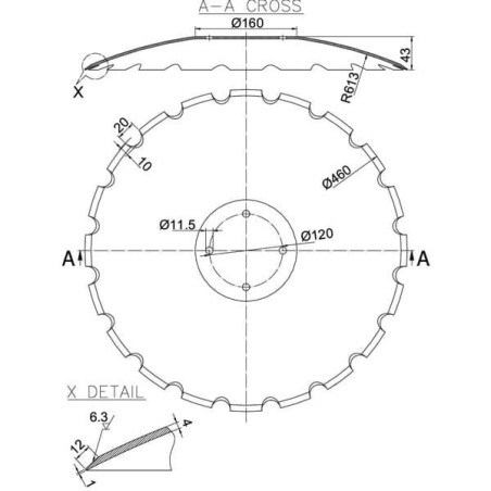 Talerz uzębiony 460x4.0 mm