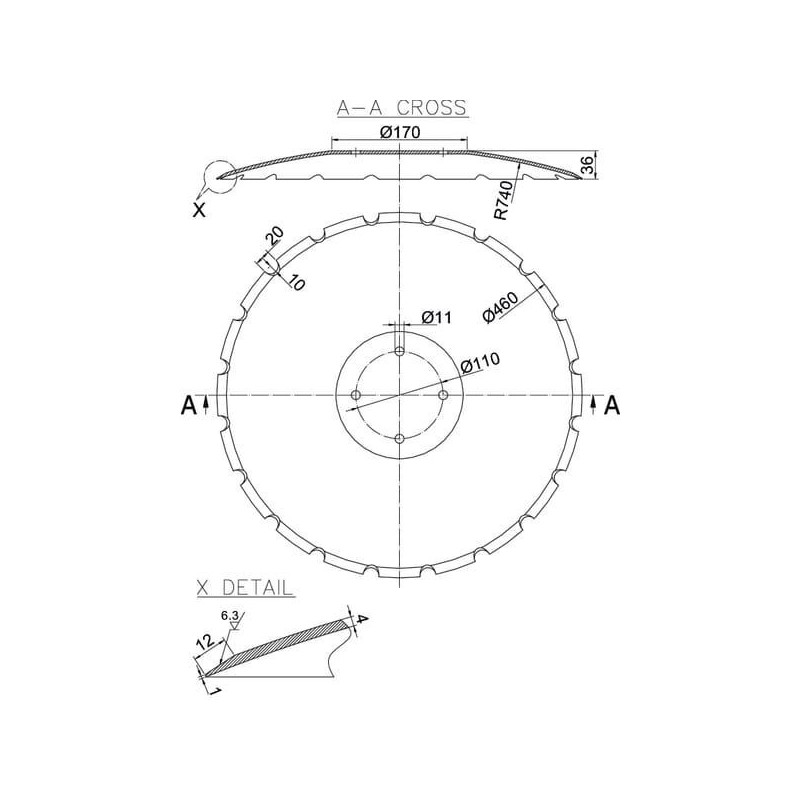 Talerz uzębiony 460x4.0 mm