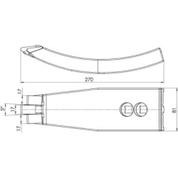 Redliczka 270x81 mm wzmocniona wygięta, 2-otw. pasująca do Väderstad Kramp