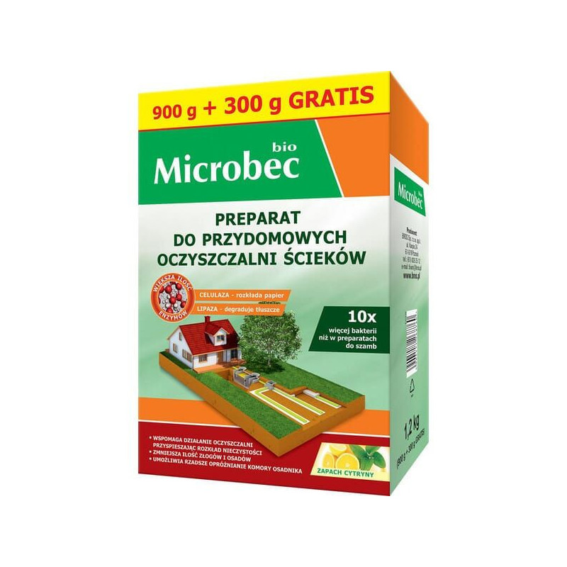 Aktywator do przydomowych oczyszczalni ścieków Microbec Bio, 900g + 300g gratis