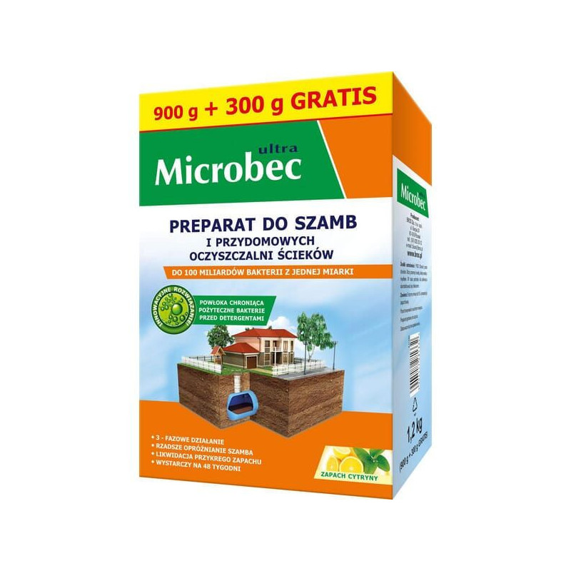 Microbec ULTRA preparat do szamb, 900g + 300g gratis