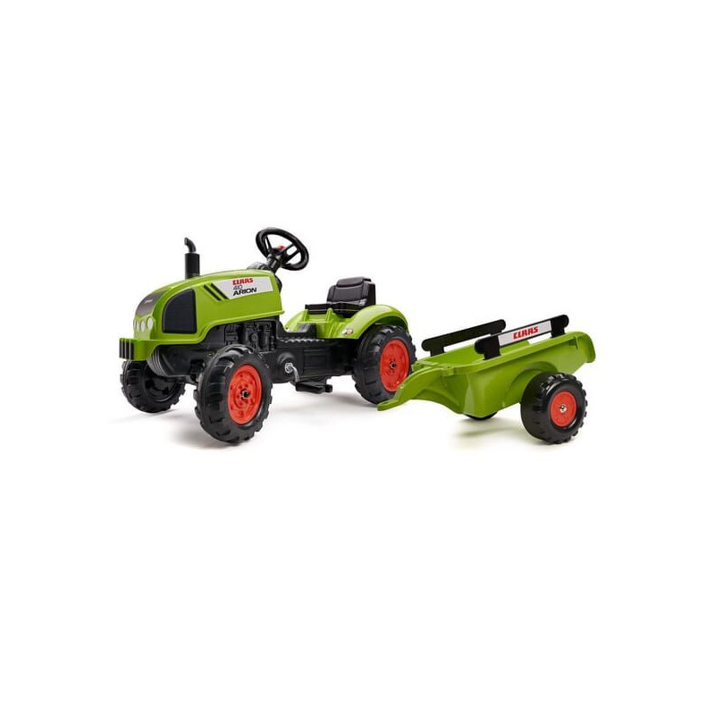 Traktor Claas z przyczepą i otwieraną maską