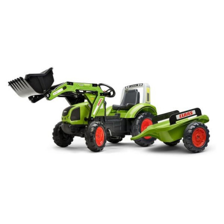 Traktor Claas z ładowaczem czołowym i przyczepą