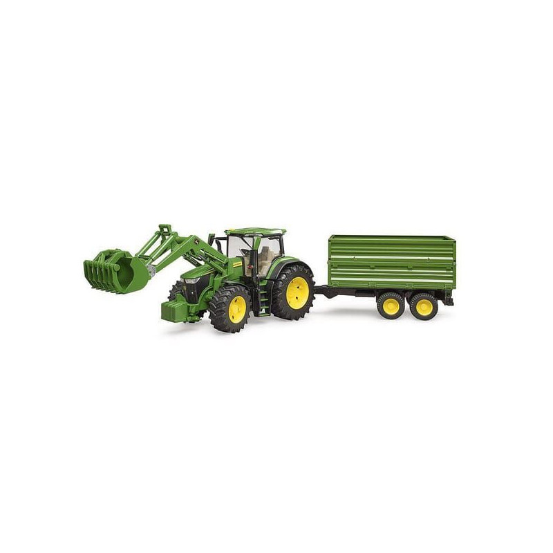 Bruder Ciągnik John Deere 7R 350 z ładowaczem czołowym i przyczepą U03155