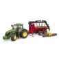 Bruder Ciągnik John Deere 7R 350 z przyczepą do przewozu drzewa U03154