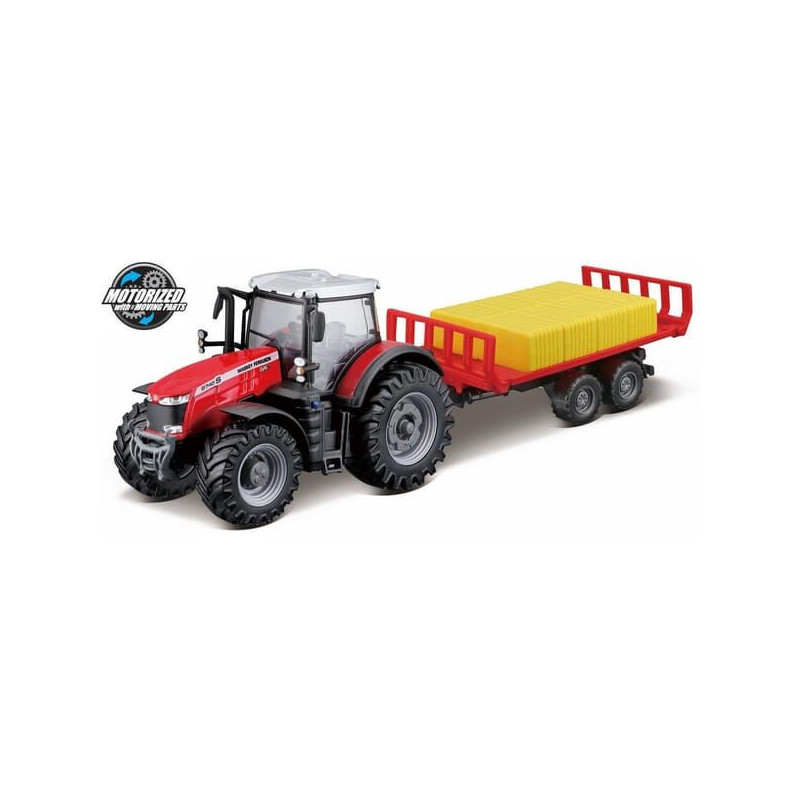 Ciągnik Massey Ferguson 87405 z przyczepą do bel