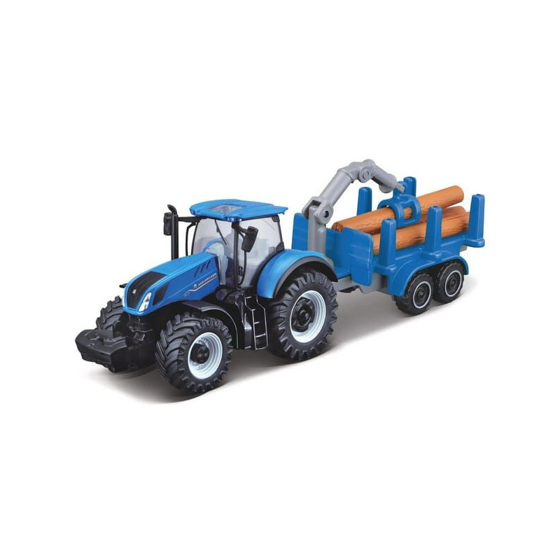 Ciągnik New Holland T7.315 HD + ładowacz do drzewa z przyczepą