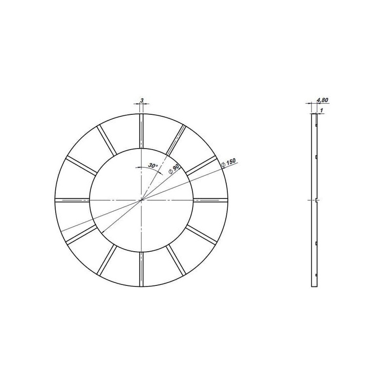 Tarcza cierna 150x90x4.8