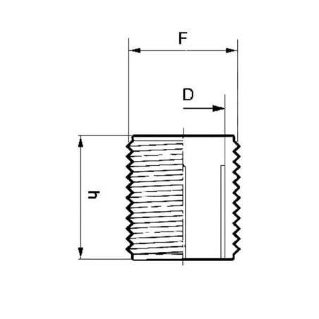 "Nypel gwint zew./ gwint zew. Arag, 1 1/4"" x 33, 5 mm"