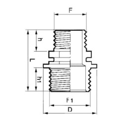 "Nypel redukcyjny gwint zew./ gwint zew. Arag, 2 1/2"" x 2"""