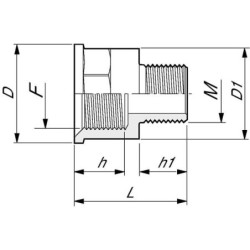 "Nypel redukcyjny gwint wew./ gwint zew. Arag, 1 1/2"" x 1 1/4"""