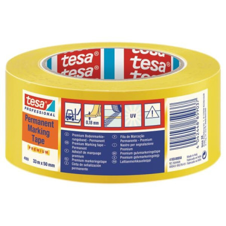 Taśma do znakowania podłóg PCW, żółta, 33 m x 50 mm, TesaFLEX®