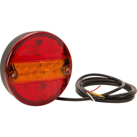 Lampa tylna zespolona LED, okrągła 12V (zintegrowany opornik) Ø 142 mm Kramp