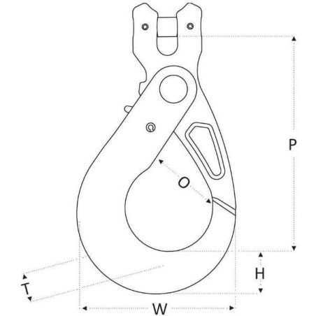 Hak z głowicą widełkową + zabezpieczenie RCS G10, 6 mm