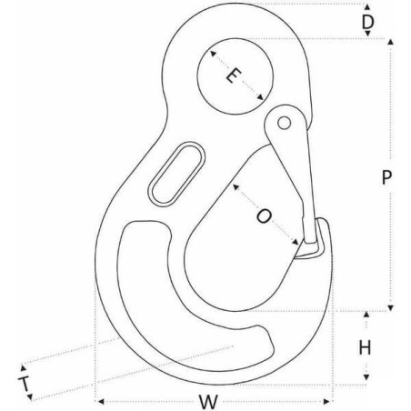 Hak z uchem + zabezpieczenie REH G10, 13 mm