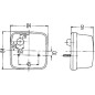 Lampa cofania, 12/24V białe światło przykręcana 84x51x84 mm płaska wtyczka Hella