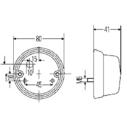 Lampa obrysowa 5W okrągła 12V przezroczysta przykręcana Hella