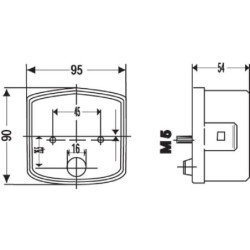 Lampa tylna zespolona 95x90mm, prawa