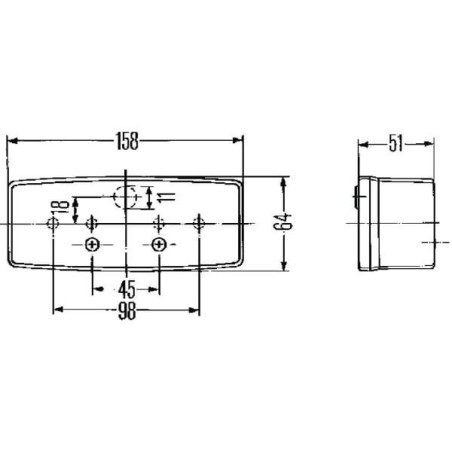 Lampa tylna zespolona 158x64mm, prawa