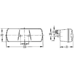 Lampa tylna zespolona 201x76mm, lewa