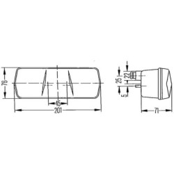 Lampa tylna zespolona 201x76mm, prawa