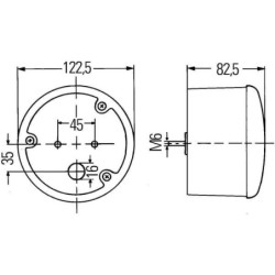 Lampa cofania okrągła, 12/24V, biała, przykręcana, Ø 122.5 mm Hella