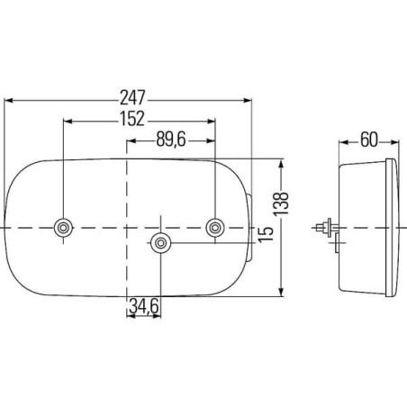 Lampa tylna zespolona 247x138mm, lewa 12V