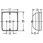 Lampa cofania, 12/24V białe światło przykręcana 139x63x117 mm płaska wtyczka Hella