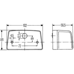 Lampa oświetlenia tablicy rejestracyjnej 10W prostokątna 12V czarna przykręcana 102x56.5 mm Hella