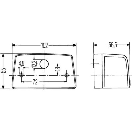 Lampa oświetlenia tablicy rejestracyjnej 10W prostokątna 12V czarna przykręcana 102x56.5 mm Hella