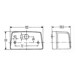 Lampa oświetlenia tablicy rejestracyjnej 10W prostokątna 12V czarna przykręcana 102x56.5 mm Hella