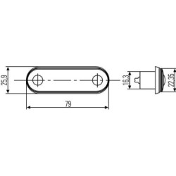 Lampa obrysowa LED, prostokątna 12/24V czerwona przykręcana 78x2 LED Hella