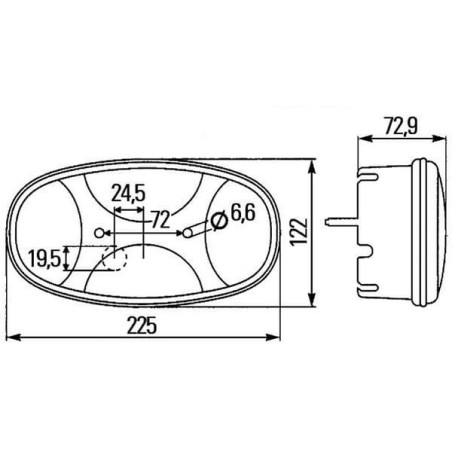 Lampa tylna zespolona 225x122mm, prawa Cargoluna