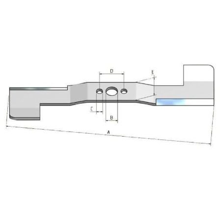 Nóż, L=419 mm otwór okrągły Ø 16.1 pasujący do Bunton/Scag/Toro