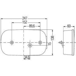 Lampa tylna zespolona 247x138mm, lewa 12V